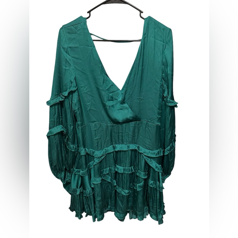 DB studio green ruffle dress